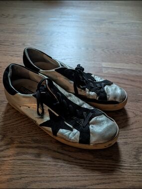 Women’s silver golden goose sneakers size 9